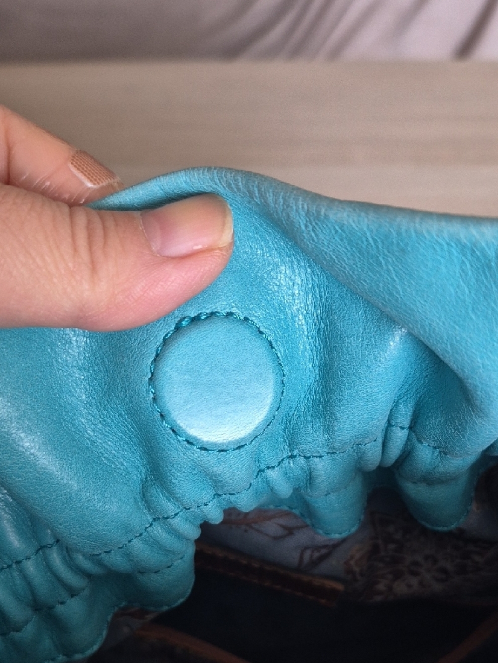 HOBO Turquoise Drawstring Shoulder Bag - Picture 6 of 8
